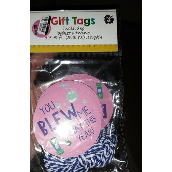 Gift Tags With Baker's Twine Included - 30 Count (bubbles) 17.5 Ft Length - Picture 1 of 3